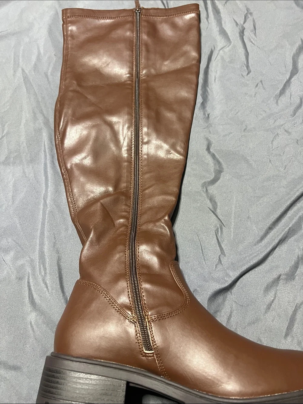 Luoika Chestnut Brown Women's Mid Thigh-High Slouchy Riding Boots